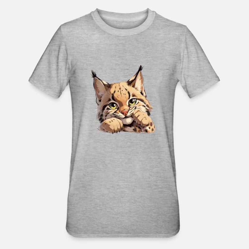 Bobcats Rotluchse Rotluchs Luchs - Unisex Polycotton T-Shirt - Grau meliert