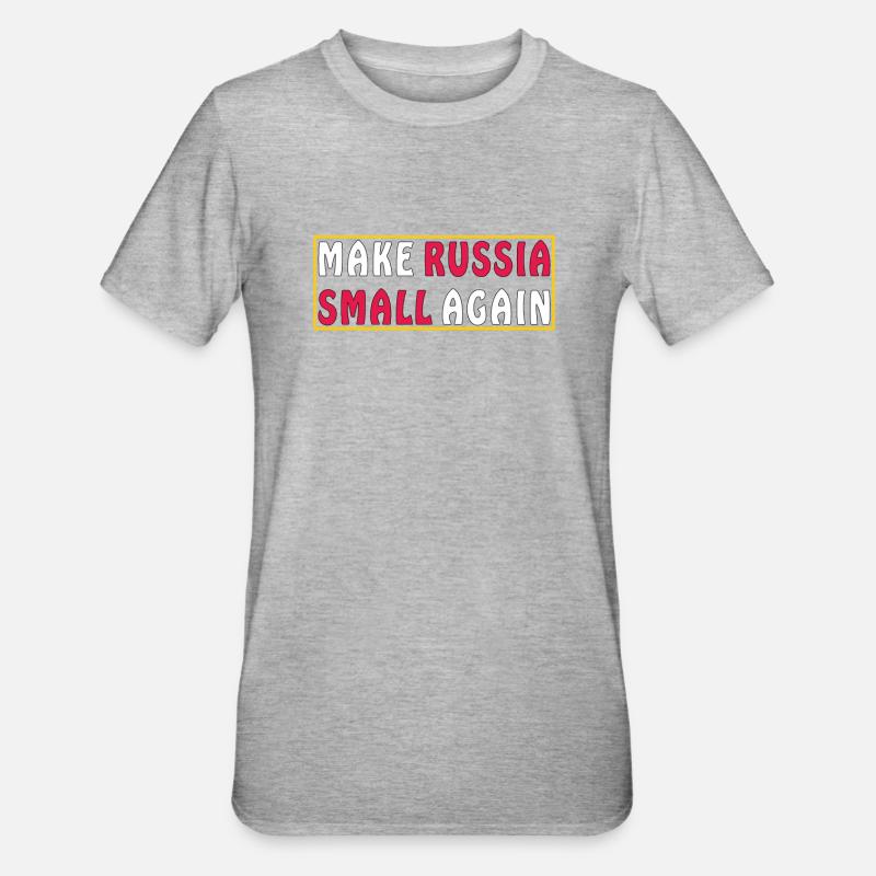 MAKE RUSSIA SMALL AGAIN - Unisex Polycotton T-Shirt - Grau meliert