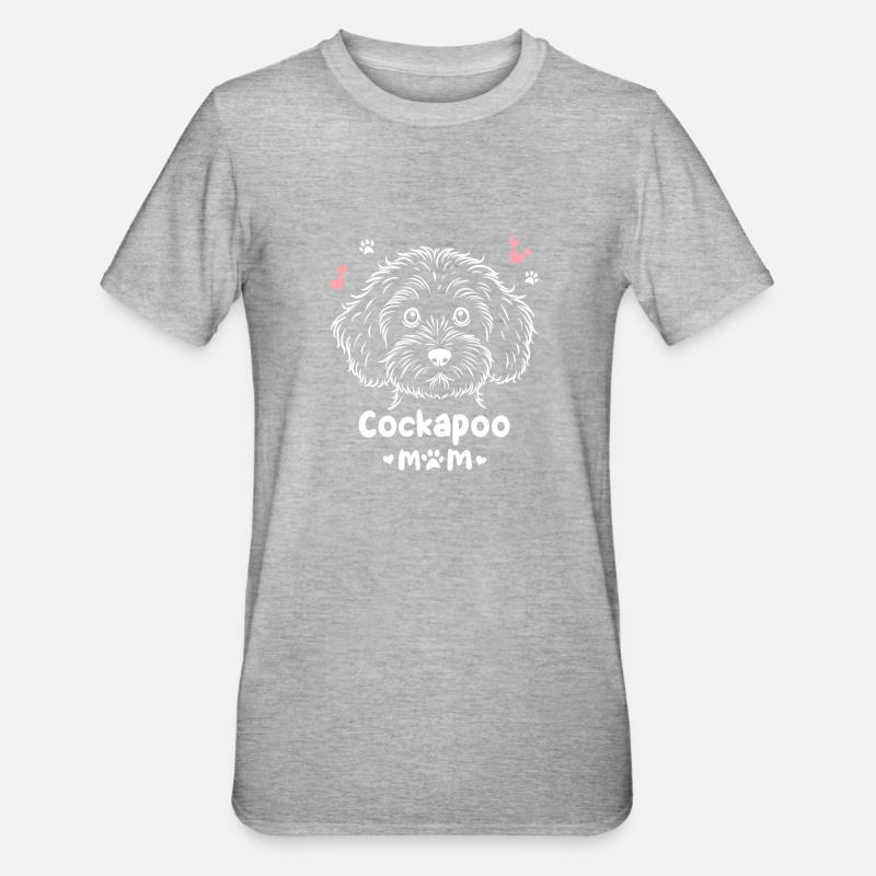 Cockapoo Maman Cockapoos Cockerpoo - T-shirt polycoton Unisexe - gris chiné