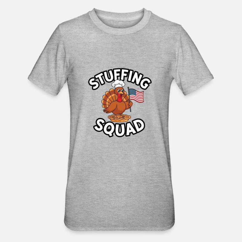 Dinde drôle de Thanksgiving - T-shirt polycoton Unisexe - gris chiné