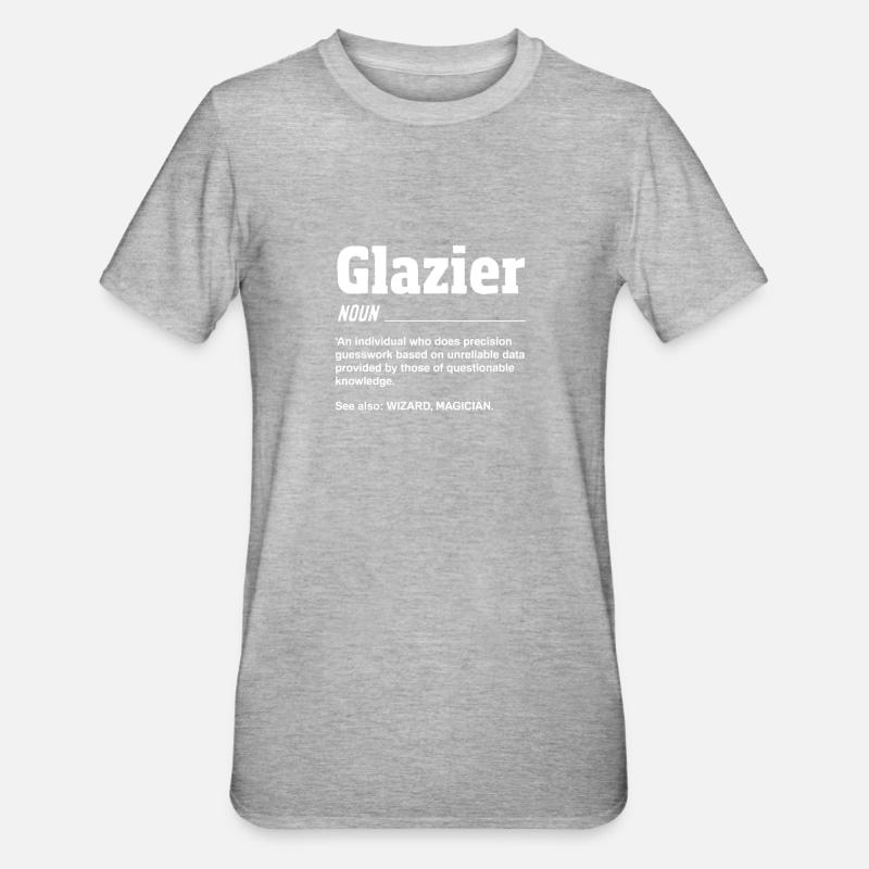 Glaser Geschenk - Unisex Polycotton T-Shirt - Grau meliert