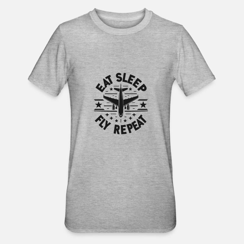 Manger dormir Mouche Répéter - T-shirt polycoton Unisexe - gris chiné