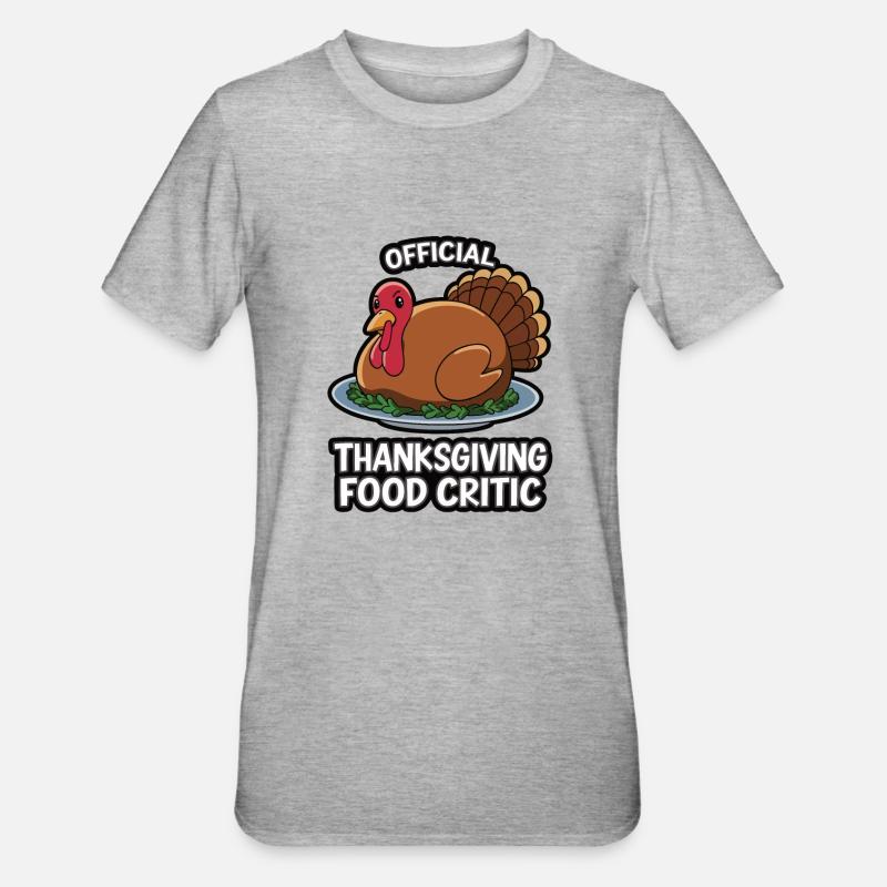 Dinde drôle de Thanksgiving - T-shirt polycoton Unisexe - gris chiné