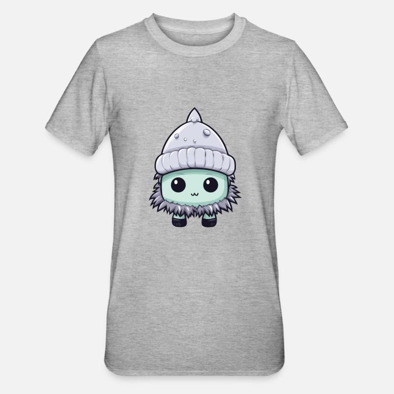 Frostbeule Winter Eskimo Comic - Unisex Polycotton T-Shirt - Grau meliert