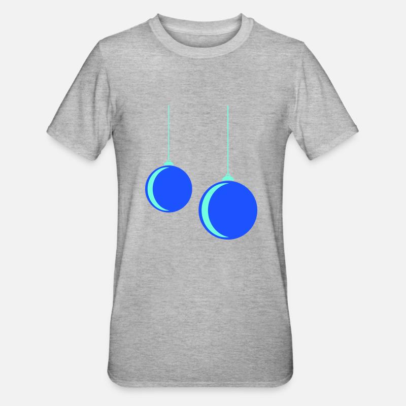 Weihnachtskugel - Unisex Polycotton T-Shirt - Grau meliert
