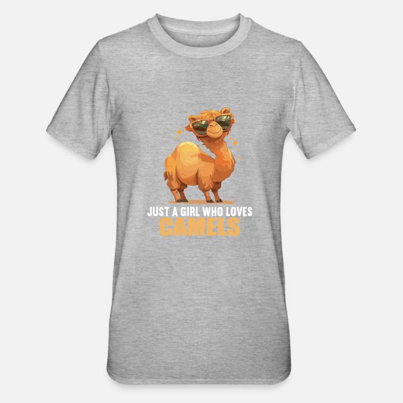Camel Kamele Kamel - Unisex Polycotton T-Shirt - Grau meliert