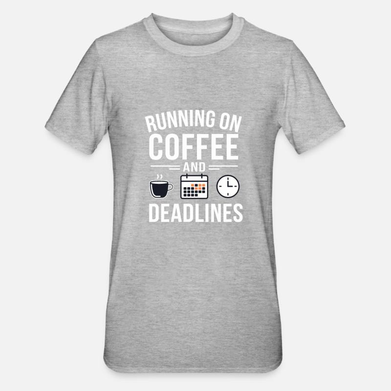 Office Coffee Deadline - Unisex Polycotton T-Shirt - heather grey