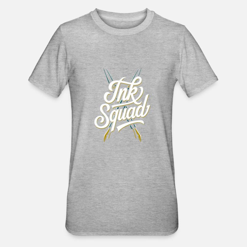 Kalligraph Kader - Unisex Polycotton T-Shirt - Grau meliert