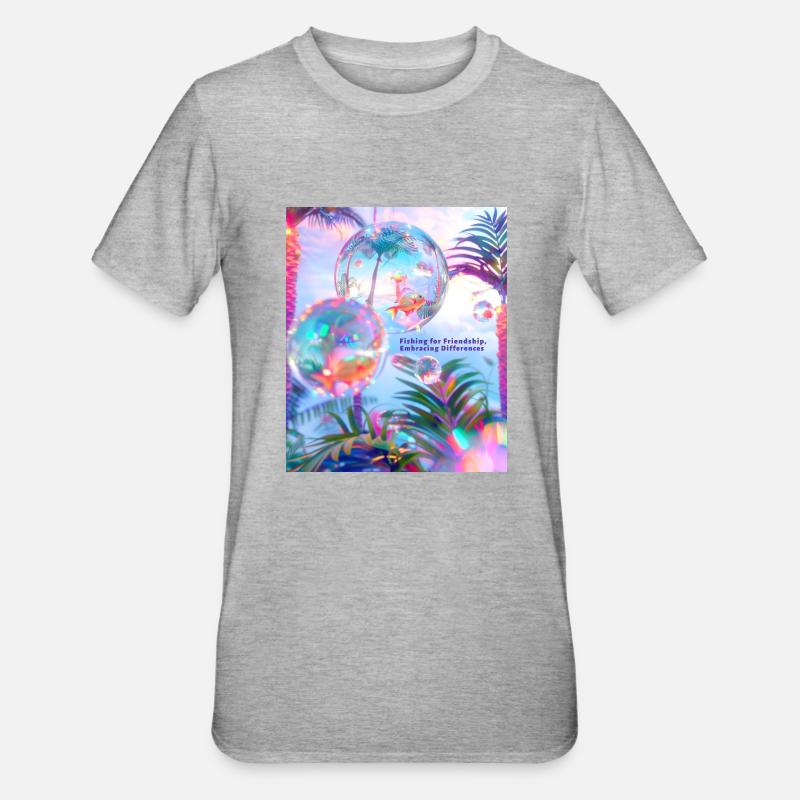 Pêcher l’amitié Accepter les différences - T-shirt polycoton Unisexe - gris chiné