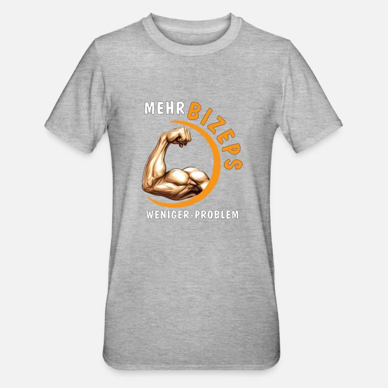 MORE BICEPS, LESS PROBLEM - Unisex Polycotton T-Shirt - heather grey