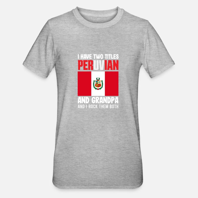 Peru Peruvian Gift - Unisex Polycotton T-Shirt - heather grey