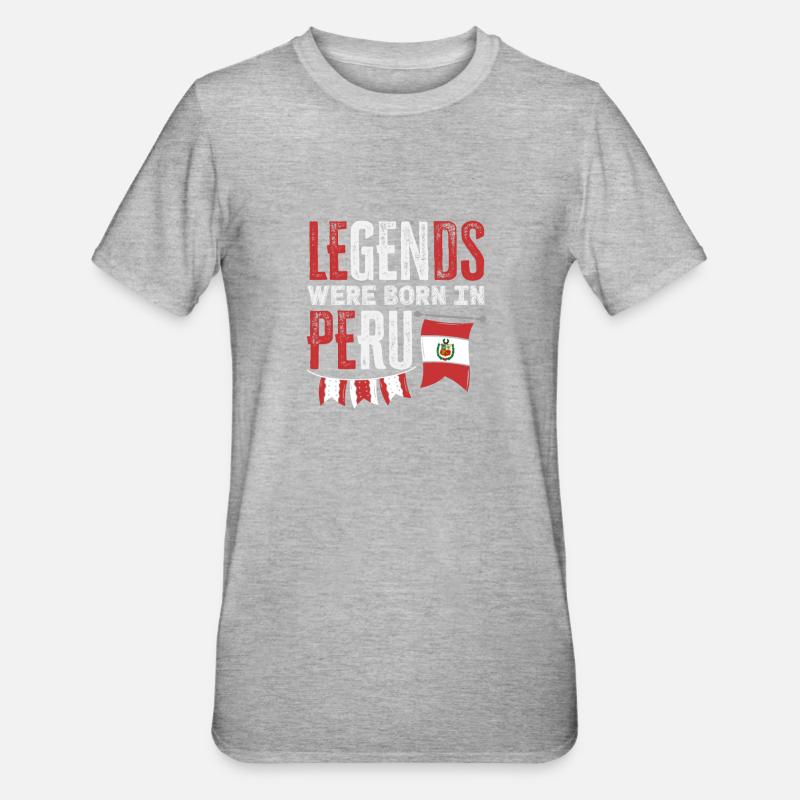 Peru Peruvian Gift - Unisex Polycotton T-Shirt - heather grey