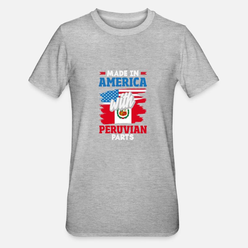 Peru Peruvian Gift - Unisex Polycotton T-Shirt - heather grey