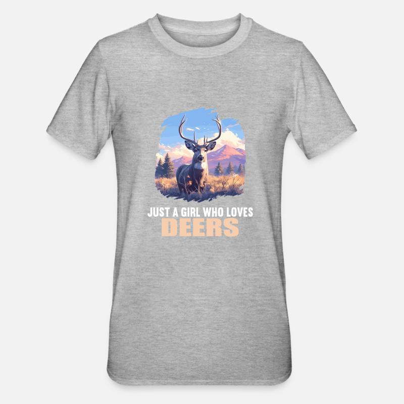 Deer Deer - Unisex Polycotton T-Shirt - heather grey
