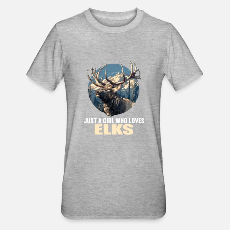 Elche Elch - Unisex Polycotton T-Shirt - Grau meliert