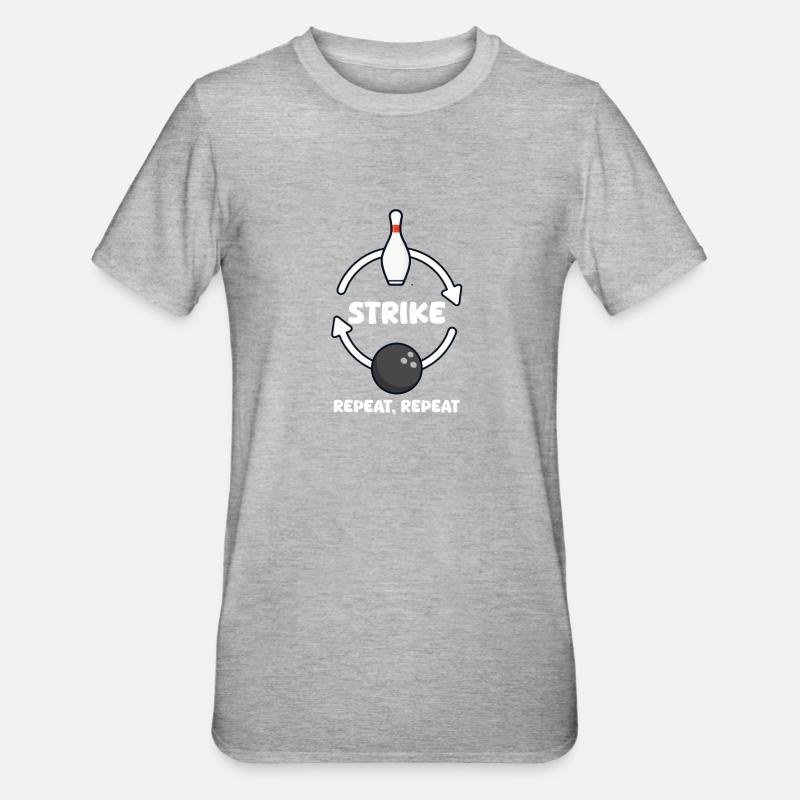 Bowling Strike, répéter, répéter - T-shirt polycoton Unisexe - gris chiné