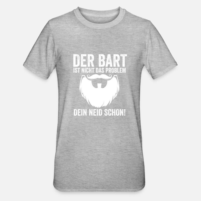 Bearded Bearded Beard - Unisex Polycotton T-Shirt - heather grey