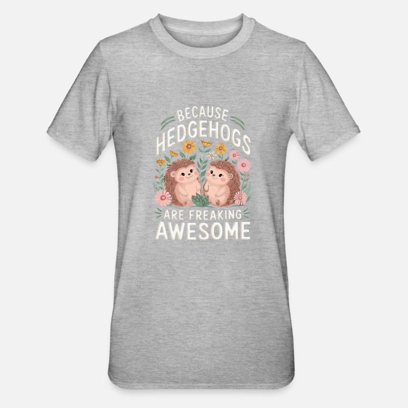 Hérisson - T-shirt polycoton Unisexe - gris chiné
