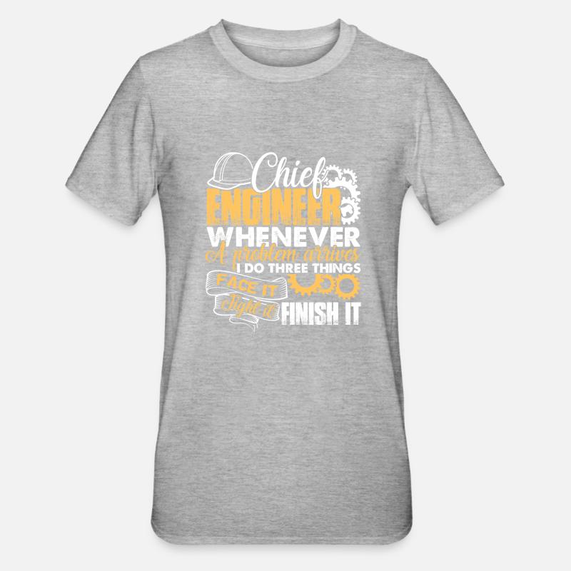 Chief Engineer Solves Problem - Unisex Polycotton T-Shirt - heather grey