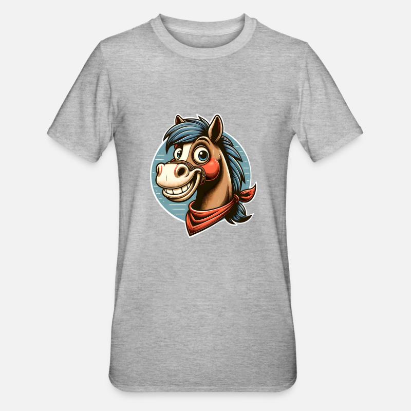 Cheval - T-shirt polycoton Unisexe - gris chiné