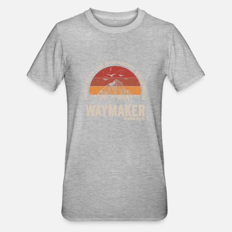 Wegweiser, Versprechenshüter, Wundertäter - Unisex Polycotton T-Shirt - Grau meliert