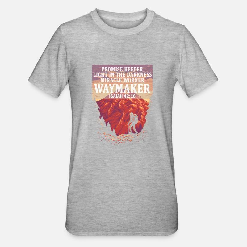 Wegweiser, Versprechenshüter, Wundertäter - Unisex Polycotton T-Shirt - Grau meliert