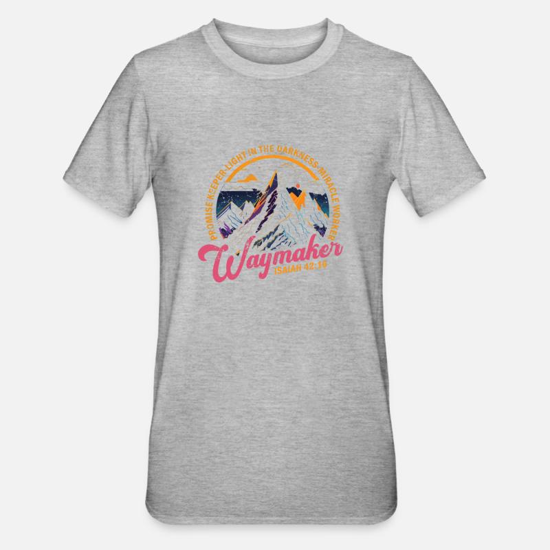 Wegweiser, Versprechenshüter, Wundertäter - Unisex Polycotton T-Shirt - Grau meliert