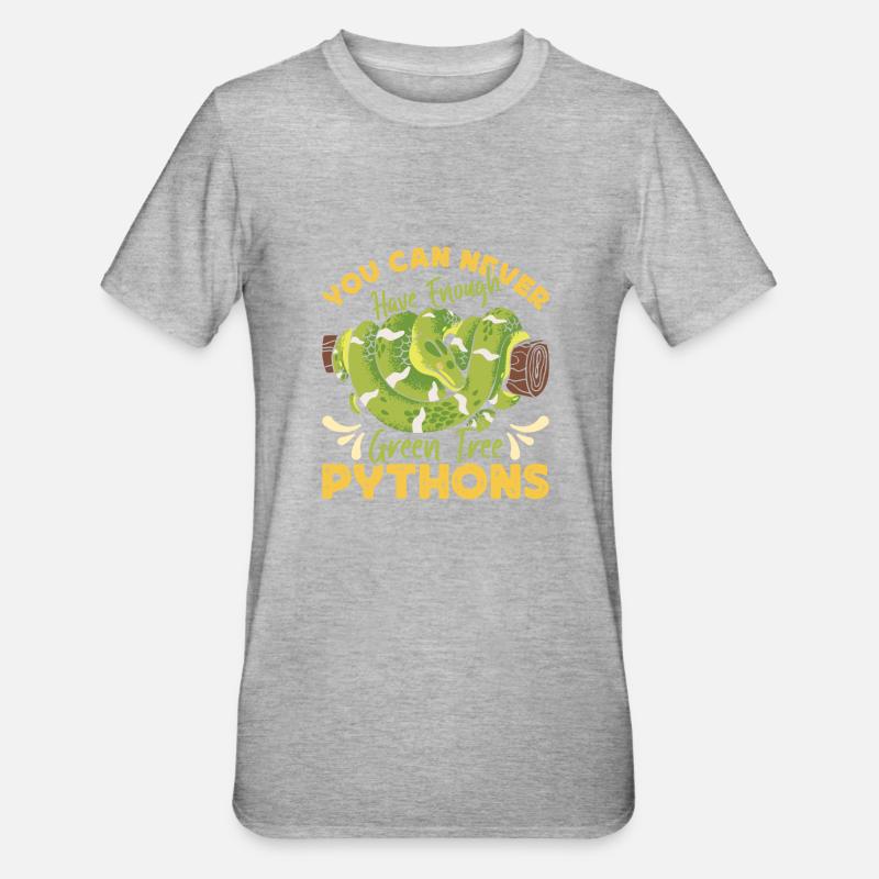 Python arborescent vert - T-shirt polycoton Unisexe - gris chiné