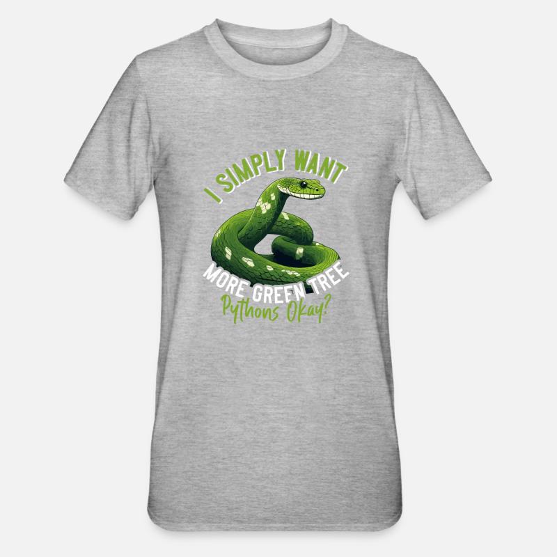 Python arborescent vert - T-shirt polycoton Unisexe - gris chiné