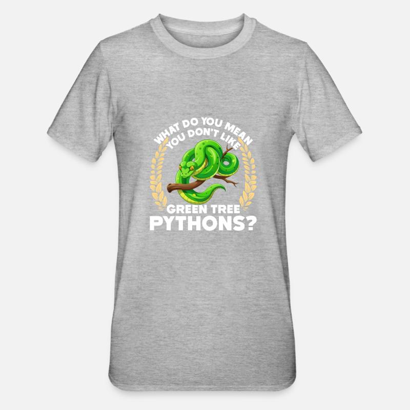 Green Tree Python - Unisex Polycotton T-Shirt - heather grey