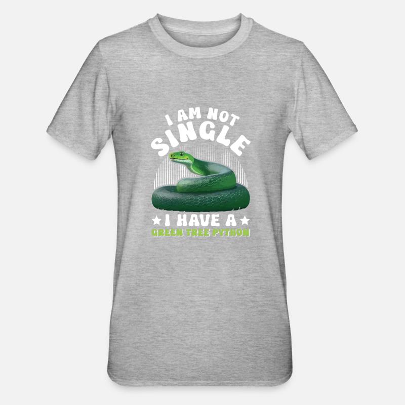 Green Tree Python - Unisex Polycotton T-Shirt - heather grey