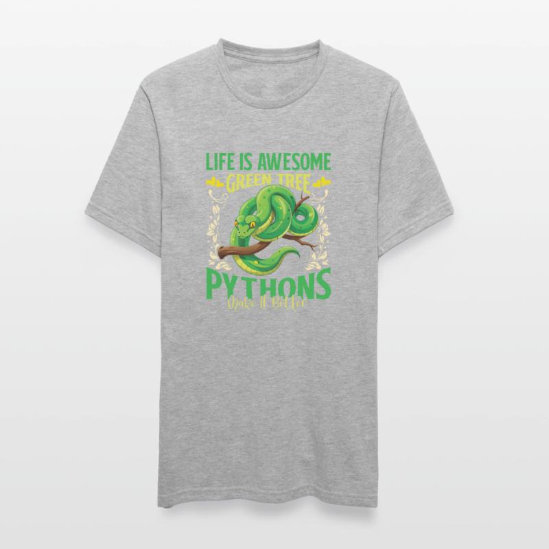 Python arborescent vert T-shirt polycoton Unisexe