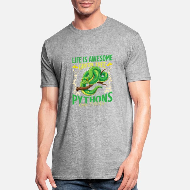 Python arborescent vert T-shirt polycoton Unisexe