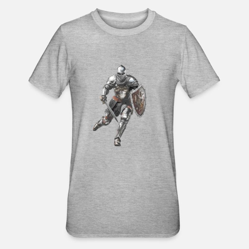 ÉPÉE ARMURE DE CHEVALIER - T-shirt polycoton Unisexe - gris chiné