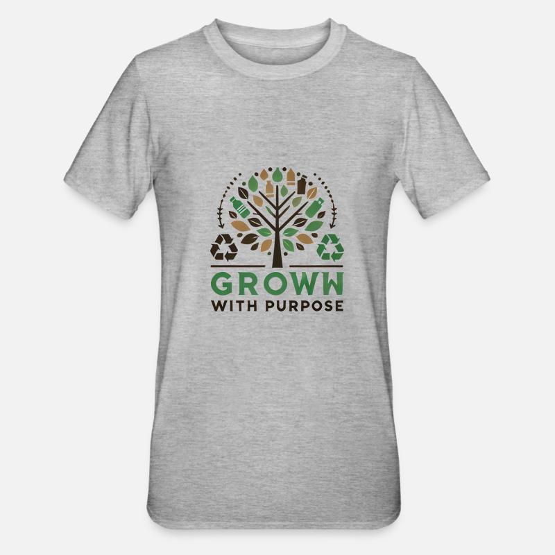 Grown with Purpose – Conception de messages durables - T-shirt polycoton Unisexe - gris chiné