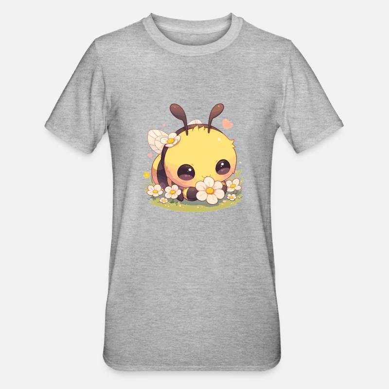 Bees Bee - Unisex Polycotton T-Shirt - heather grey