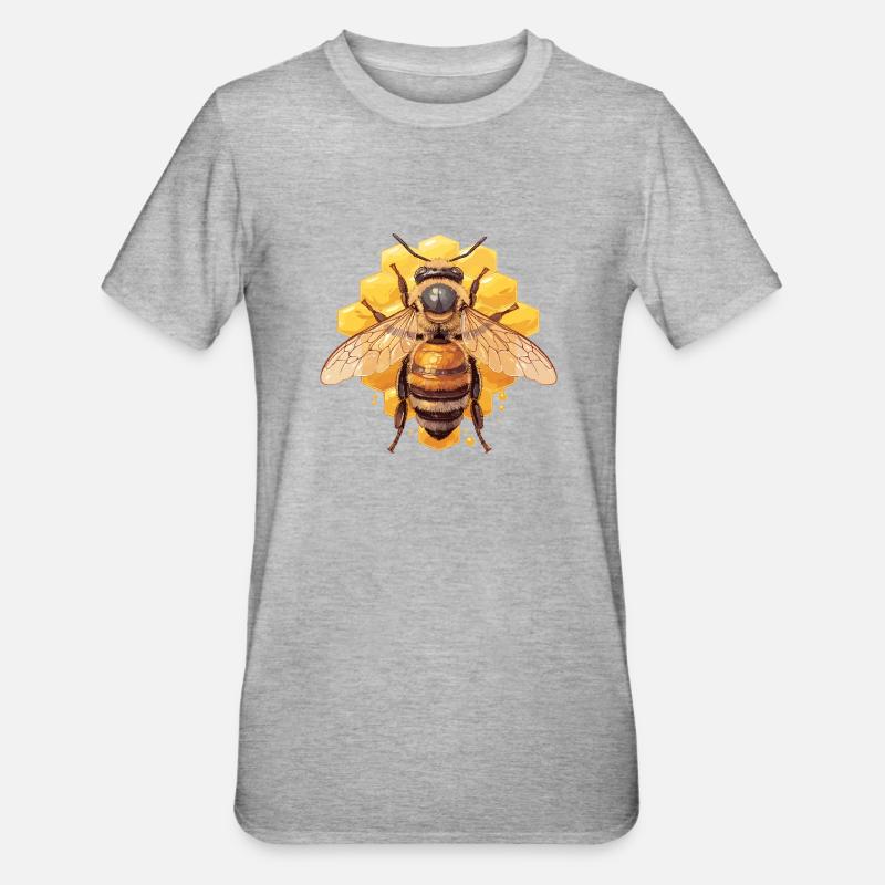 Bees Bee - Unisex Polycotton T-Shirt - heather grey