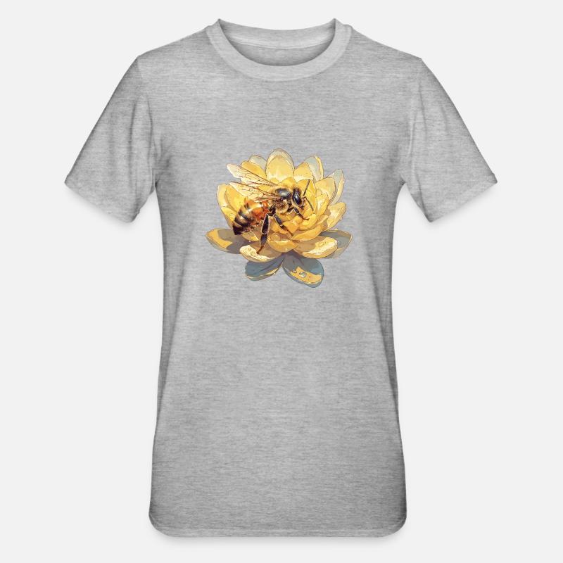Bees Bee - Unisex Polycotton T-Shirt - heather grey