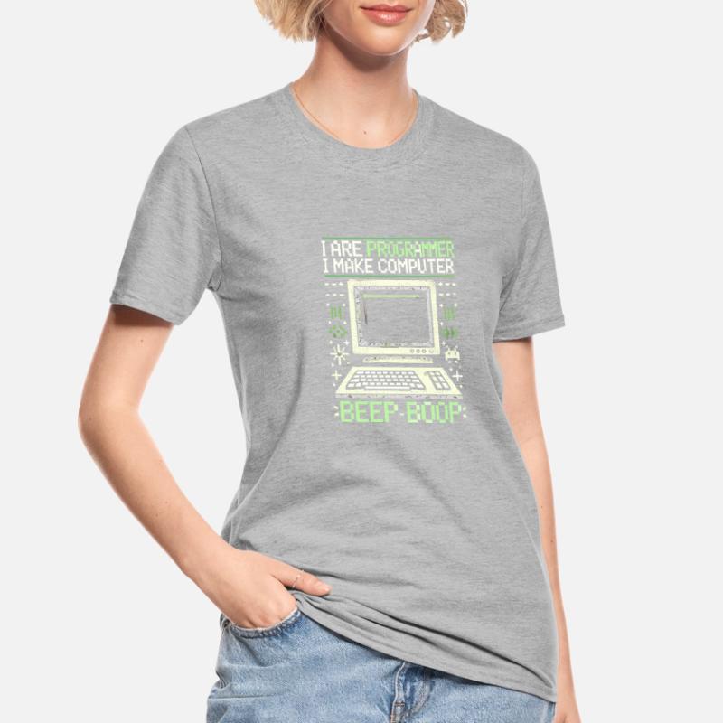 Ich bin Programmierer Ich mache Computer Piep Boop Unisex Polycotton T-Shirt