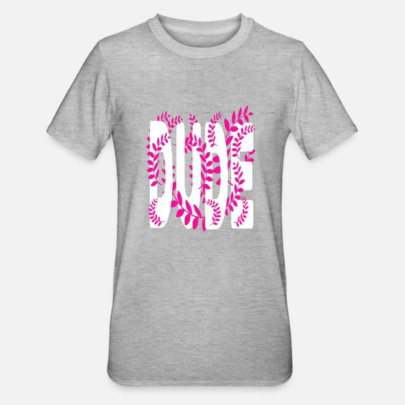 Hawaii style text Dude - Unisex Polycotton T-Shirt - heather grey