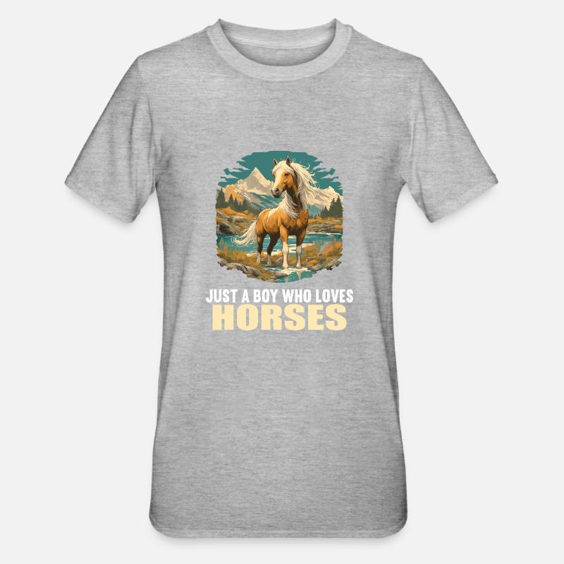 Chevaux Cheval - T-shirt polycoton Unisexe - gris chiné