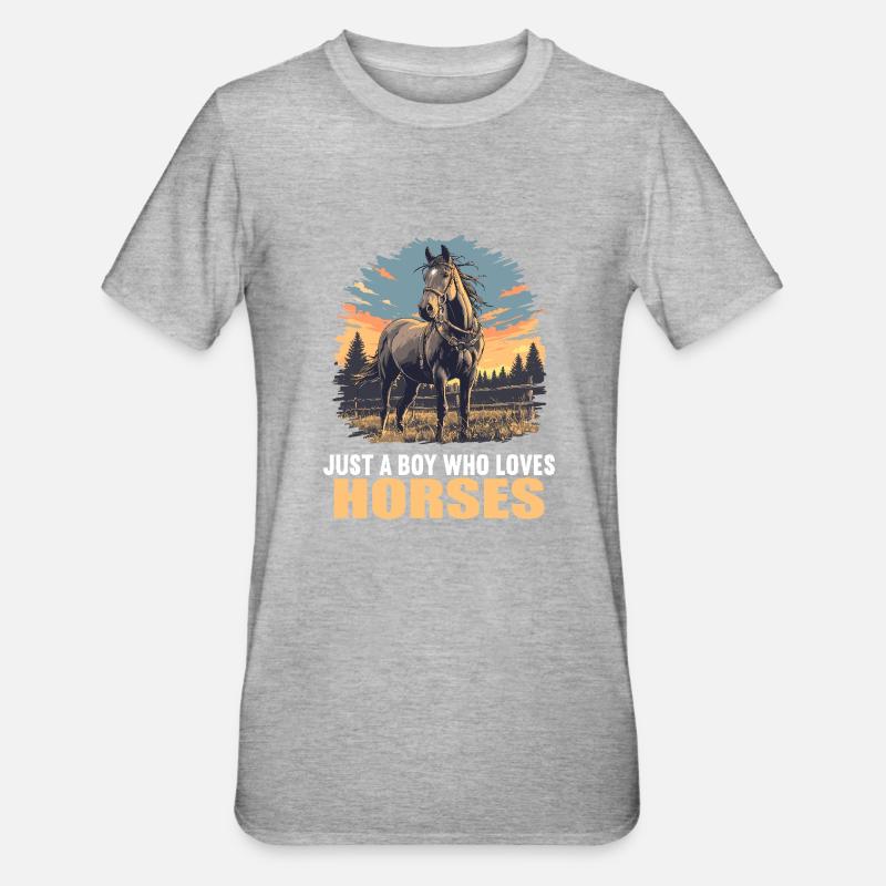Chevaux Cheval - T-shirt polycoton Unisexe - gris chiné
