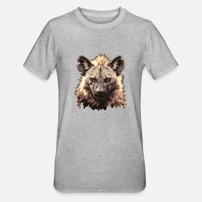Hyänen Hyäne - Unisex Polycotton T-Shirt - Grau meliert