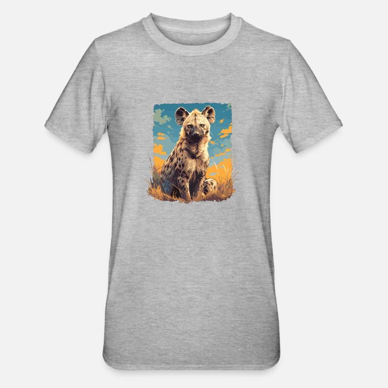 Hyänen Hyäne - Unisex Polycotton T-Shirt - Grau meliert
