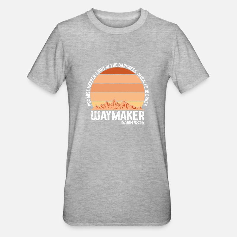 Wegweiser, Versprechenshüter, Wundertäter - Unisex Polycotton T-Shirt - Grau meliert