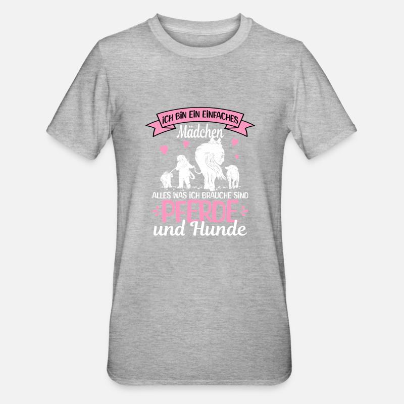 Filles simples chevaux - T-shirt polycoton Unisexe - gris chiné