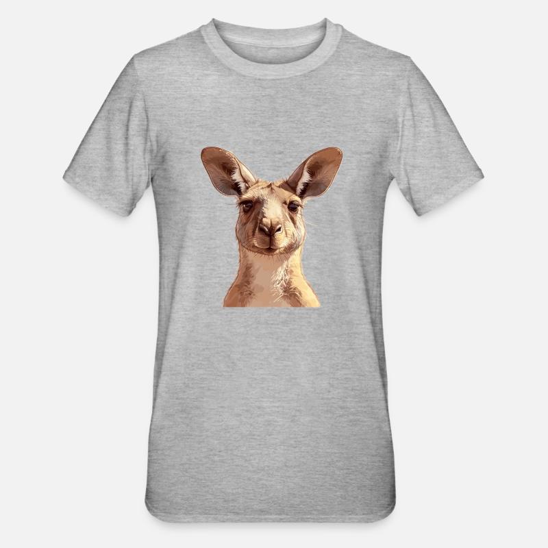 Kängurus Känguru - Unisex Polycotton T-Shirt - Grau meliert