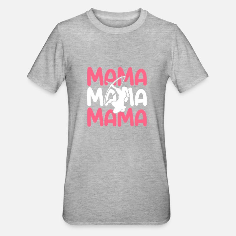 Bogenschütze Mama Mutter Bogenschießen - Unisex Polycotton T-Shirt - Grau meliert