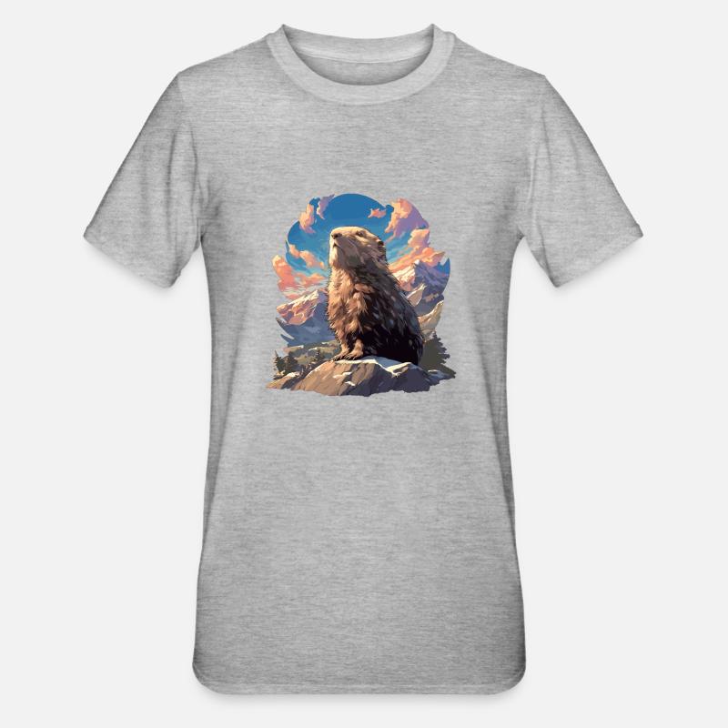 Lemminge Lemming - Unisex Polycotton T-Shirt - Grau meliert