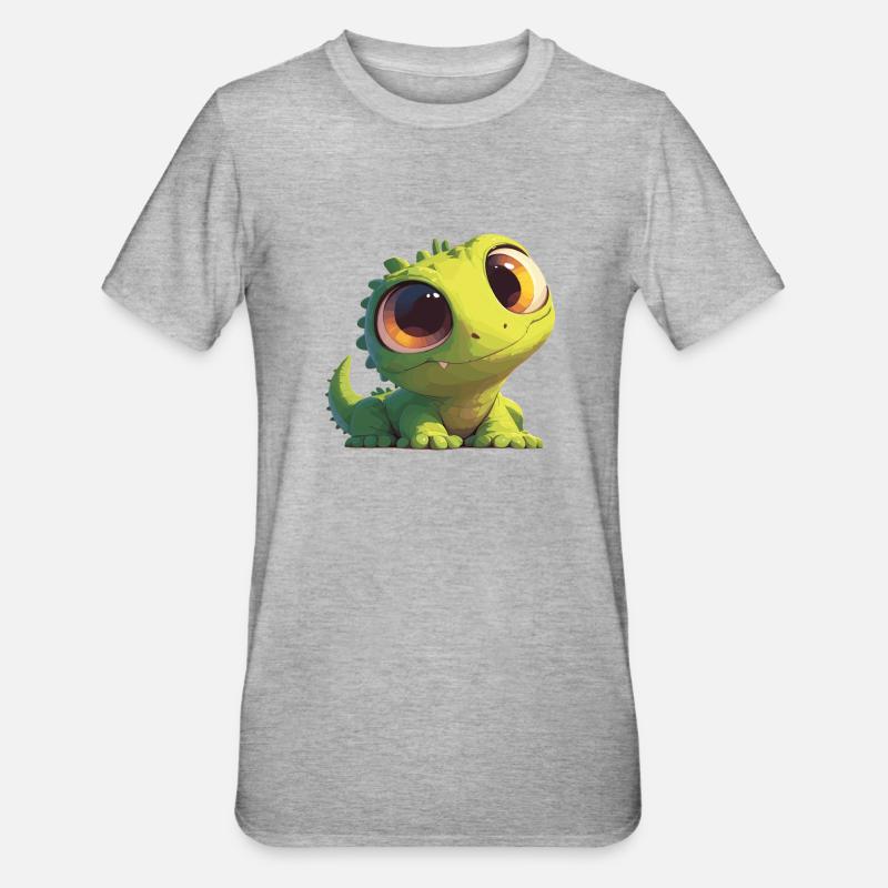 Eidechsen Eidechse - Unisex Polycotton T-Shirt - Grau meliert